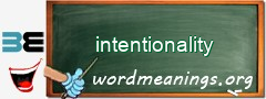 WordMeaning blackboard for intentionality